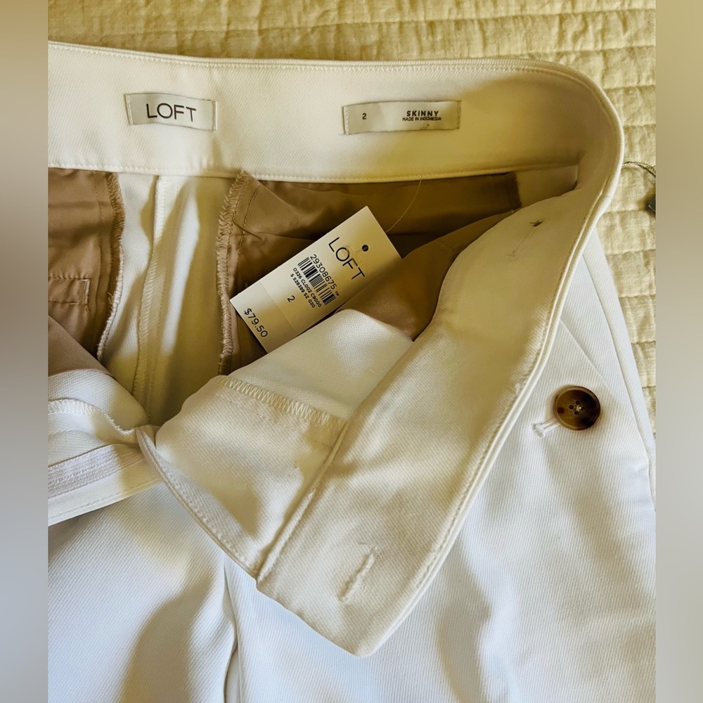 Loft Sailor Skinny Ankle White Pants - Picture 4 of 8